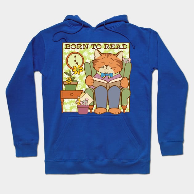 Born to Read Cat and Mice Hoodie by Sue Cervenka